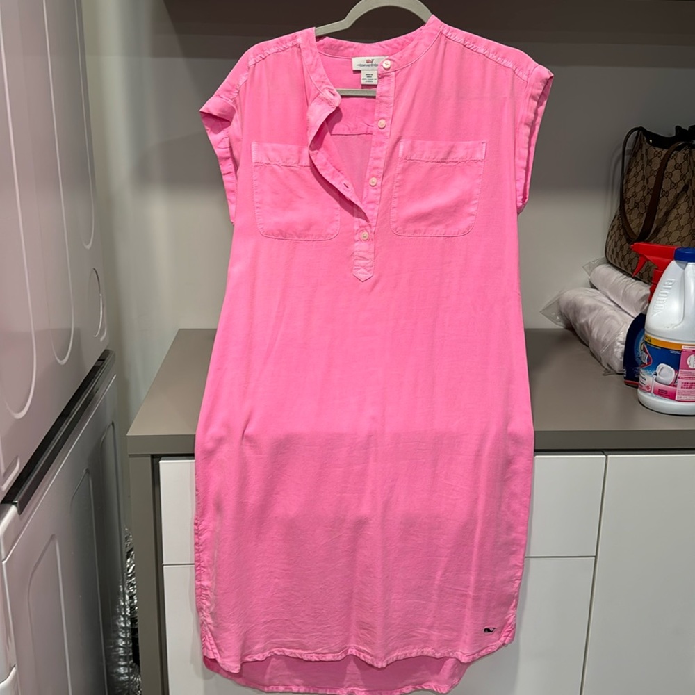 VV pink casual shirtdress, small